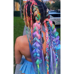 Multicolor Ombre Synthetic Hair Braiding Extensions