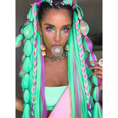 Multicolor Ombre Synthetic Hair Braiding Extensions