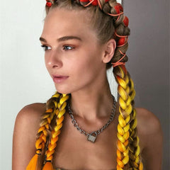 Multicolor Ombre Synthetic Hair Braiding Extensions
