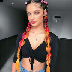 Multicolor Ombre Synthetic Hair Braiding Extensions