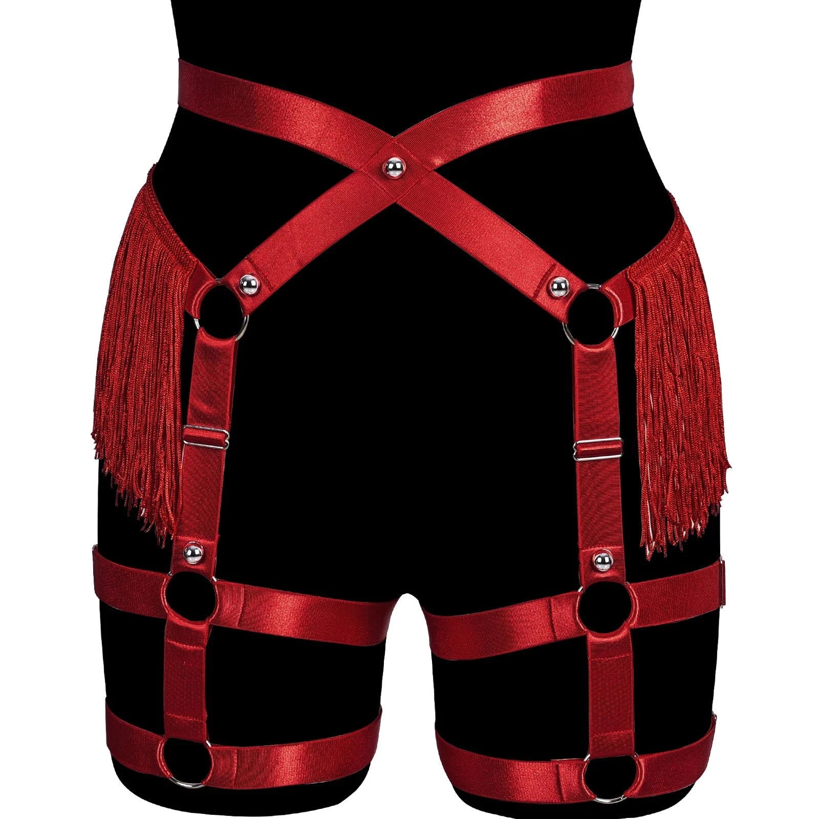 Always Strapped Festival Harness Garter Belt with Fringe - Ra The Boutique