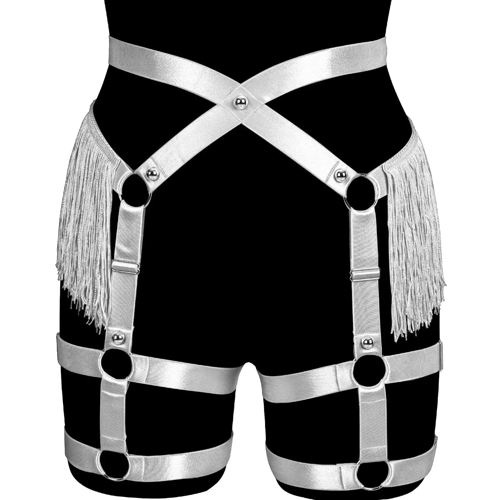 Always Strapped Festival Harness Garter Belt with Fringe - Ra The Boutique