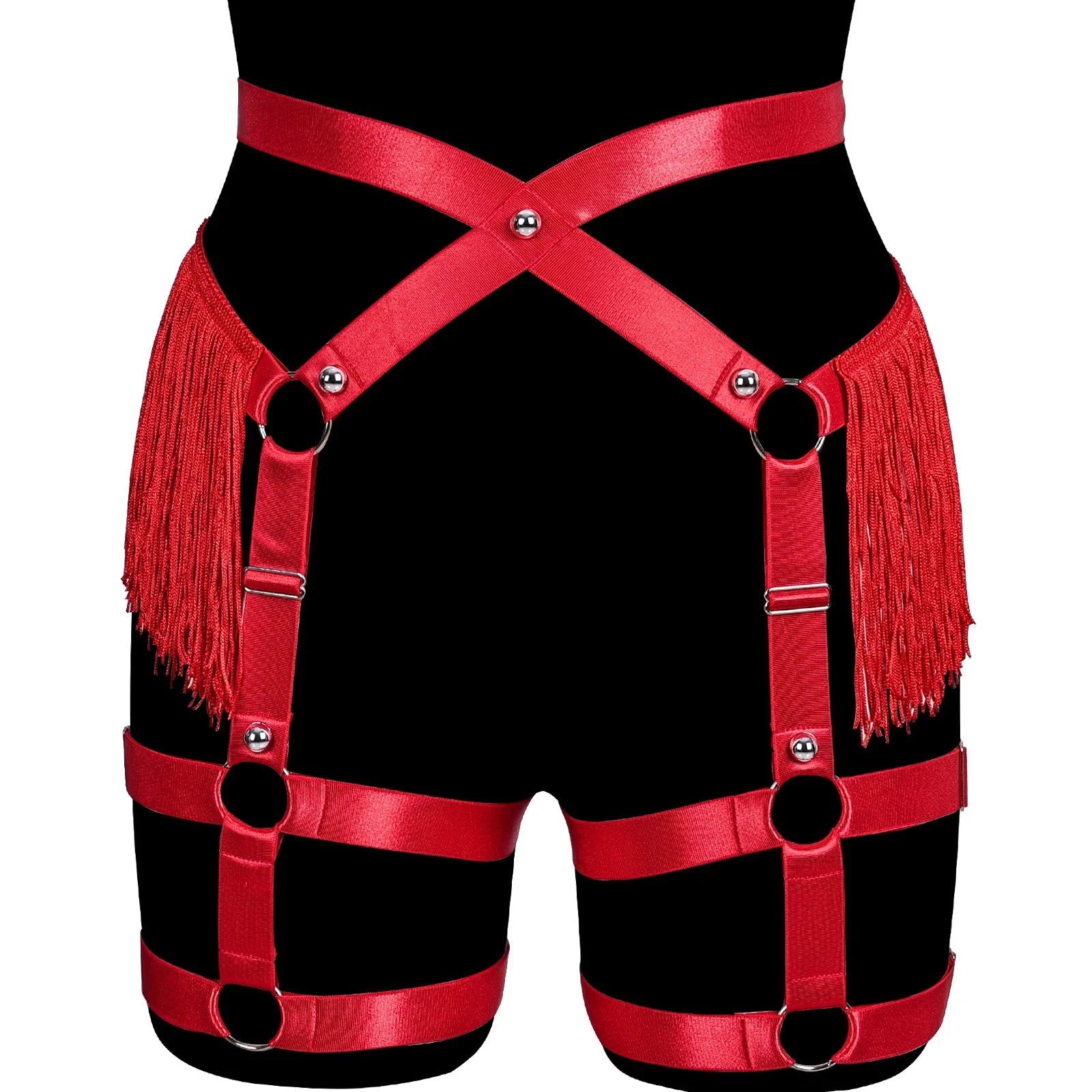 Always Strapped Festival Harness Garter Belt with Fringe - Ra The Boutique