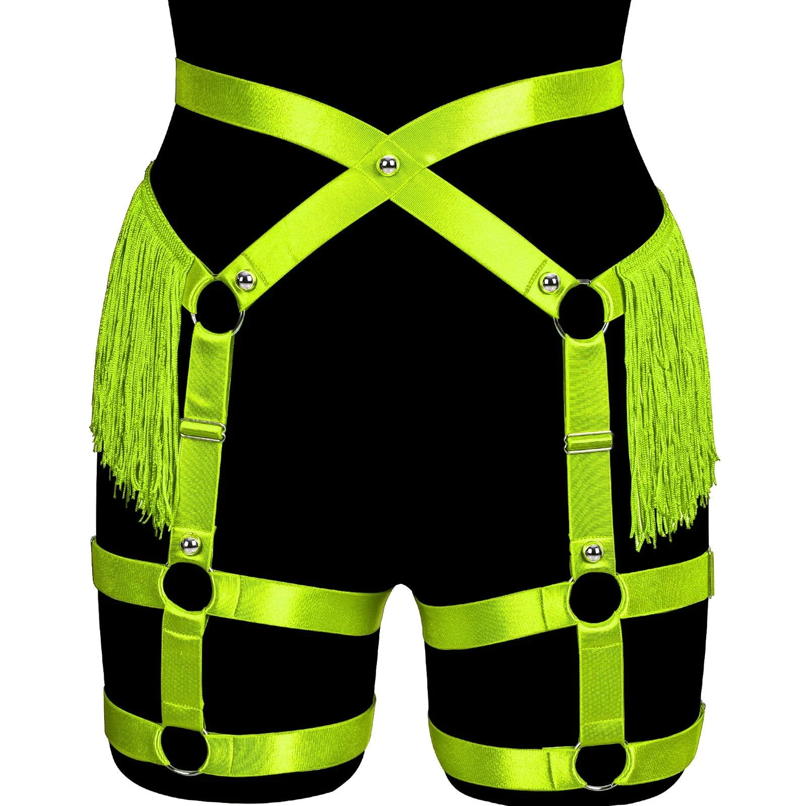 Always Strapped Festival Harness Garter Belt with Fringe - Ra The Boutique
