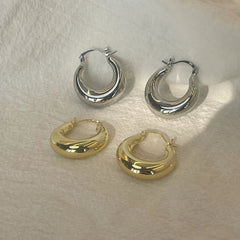 Big Circle Hoop Earrings – Stainless Steel or Gold Plated, Hypoallergenic, Custom Fit - Ra The Boutique - 