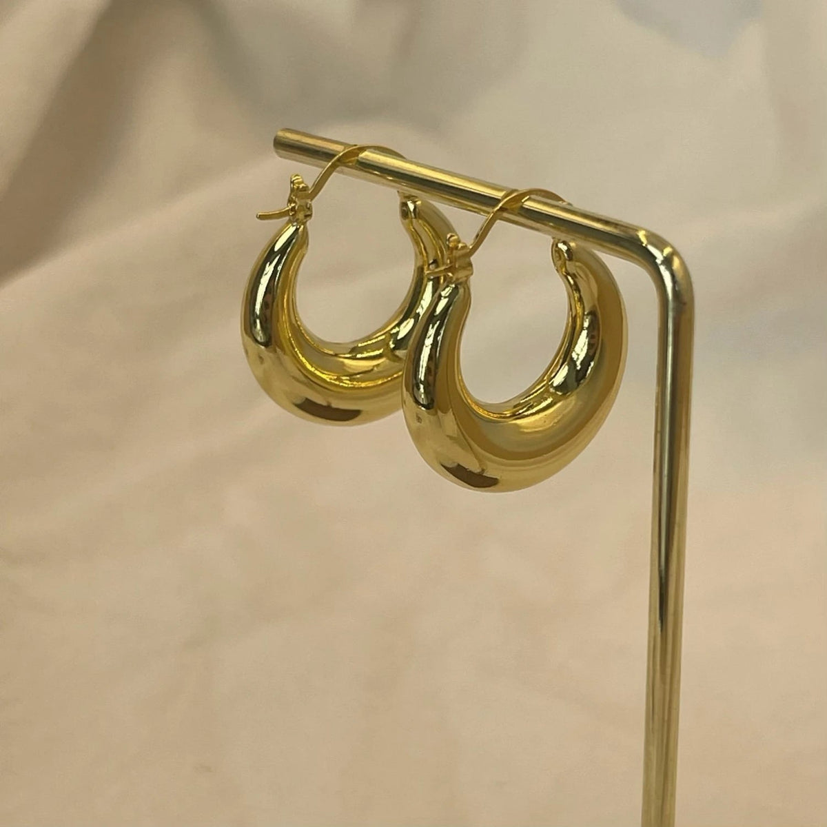 Big Circle Hoop Earrings – Stainless Steel or Gold Plated, Hypoallergenic, Custom Fit - Ra The Boutique - 