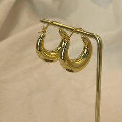 Big Circle Hoop Earrings – Stainless Steel or Gold Plated, Hypoallergenic, Custom Fit - Ra The Boutique - 