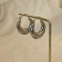 Big Circle Hoop Earrings – Stainless Steel or Gold Plated, Hypoallergenic, Custom Fit - Ra The Boutique - 