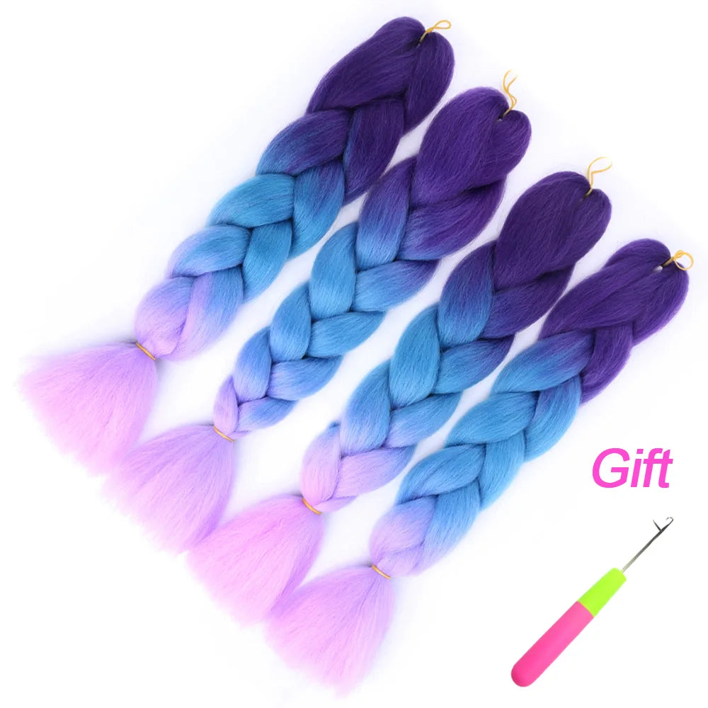 Multicolor Ombre Synthetic Hair Braiding Extensions - Ra The Boutique -  - #tag1# - #tag2#