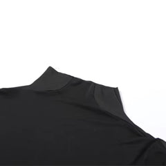 Black Mesh Turtleneck Bodysuit – Sexy Form-Fitting Design, Snap Closure & Thumb Straps - waiting on photos - Ra The Boutique - 