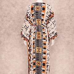 Boho Aztec Floor Length Kimono Style Beach Cover Up - Ra The Boutique