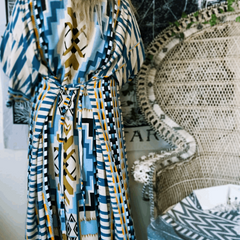 Boho Aztec Floor Length Kimono Style Beach Cover Up - Ra The Boutique