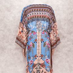 Boho Aztec Floor Length Kimono Style Beach Cover Up - Ra The Boutique