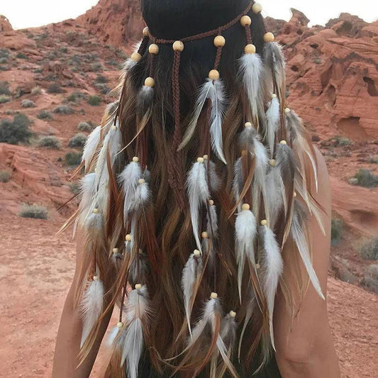 Boho Feather Tassel Headband Hair Accessory - Ra The Boutique