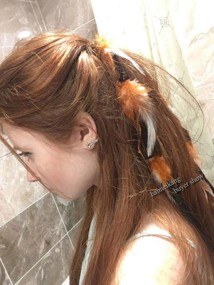 Boho Multi Feather Ponytail Headband Hair Accessory - Ra The Boutique