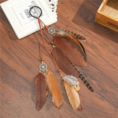 Boho Multi Feather Ponytail Headband Hair Accessory - Ra The Boutique