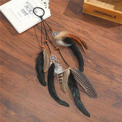 Boho Multi Feather Ponytail Headband Hair Accessory - Ra The Boutique