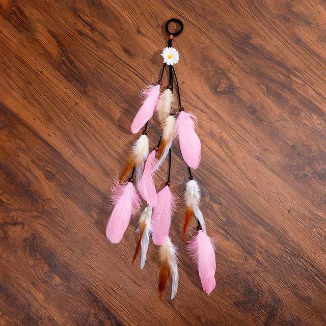 Boho Multi Feather Ponytail Headband Hair Accessory - Ra The Boutique