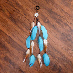 Boho Multi Feather Ponytail Headband Hair Accessory - Ra The Boutique