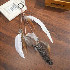 Boho Multi Feather Ponytail Headband Hair Accessory - Ra The Boutique
