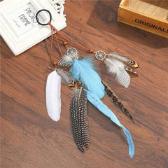 Boho Multi Feather Ponytail Headband Hair Accessory - Ra The Boutique