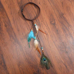 Boho Multi Feather Ponytail Headband Hair Accessory - Ra The Boutique