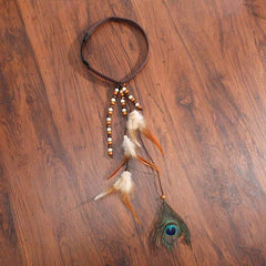 Boho Multi Feather Ponytail Headband Hair Accessory - Ra The Boutique