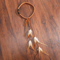 Boho Multi Feather Ponytail Headband Hair Accessory - Ra The Boutique