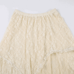 Boho Semi Sheer Asymmetrical Hem Midi Skirt - Ra The Boutique