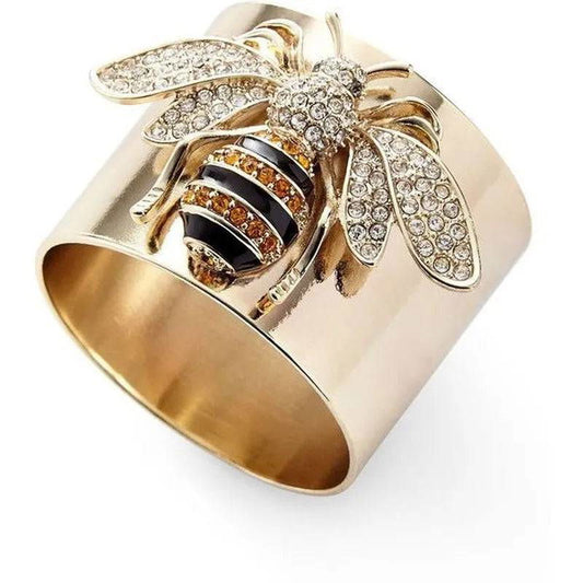 Bumble Bee Diamante Jewel Gold Statement Cocktail Ring - Ra The Boutique