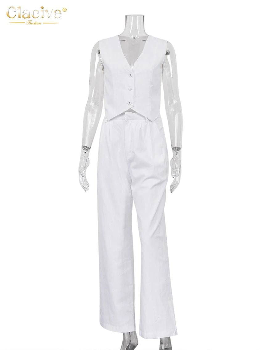 Button Down Sleeveless Vest and Tailored Pant Set - Ra The Boutique - 