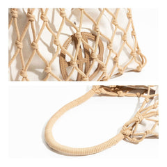 Canvas and Cotton Rope Knot Bag - Ra The Boutique