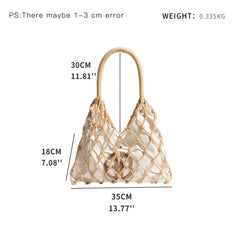 Canvas and Cotton Rope Knot Bag - Ra The Boutique