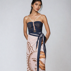 Celestial Print Wrap Beach Maxi Skirt - Ra The Boutique - Beach Skirt