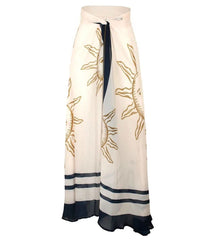 Celestial Print Wrap Beach Maxi Skirt - Ra The Boutique - 