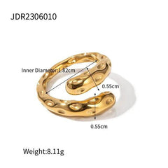 Contemporary Chunky Statement Ring and Bracelet Stainless Steel - Ra The Boutique - 