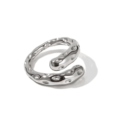 Contemporary Chunky Statement Ring and Bracelet Stainless Steel - Ra The Boutique - 