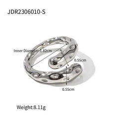 Contemporary Chunky Statement Ring and Bracelet Stainless Steel - Ra The Boutique - 