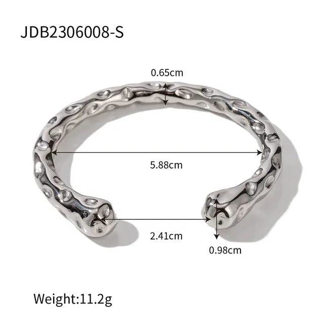 Contemporary Chunky Statement Ring and Bracelet Stainless Steel - Ra The Boutique - 