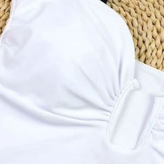 Contrast Color Block High Cut One Piece Swimsuit - ready for review - Ra The Boutique - 