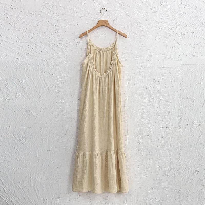 Cotton Muslin Maxi Dress - Ra The Boutique -  - #tag1# - #tag2#