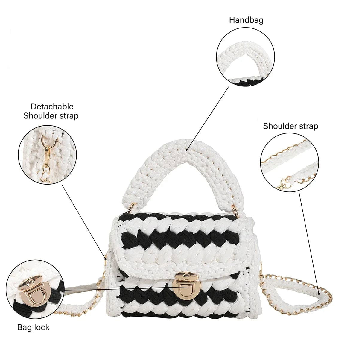 Crochet Woven Tassel Crossbody Bag - Ra The Boutique -  - #tag1# - #tag2#