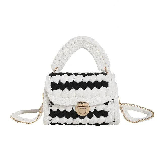 Crochet Woven Tassel Crossbody Bag - Ra The Boutique -  - #tag1# - #tag2#
