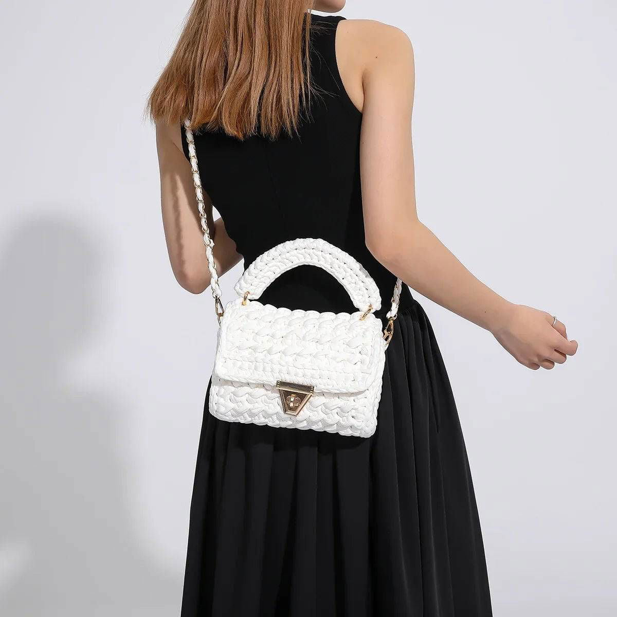 Crochet Woven Tassel Crossbody Bag - Ra The Boutique -  - #tag1# - #tag2#