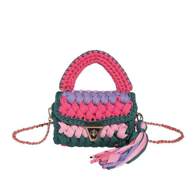 Crochet Woven Tassel Crossbody Bag - Ra The Boutique -  - #tag1# - #tag2#