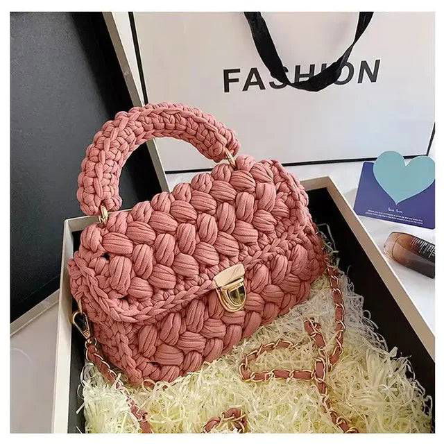 Crochet Woven Tassel Crossbody Bag - Ra The Boutique -  - #tag1# - #tag2#