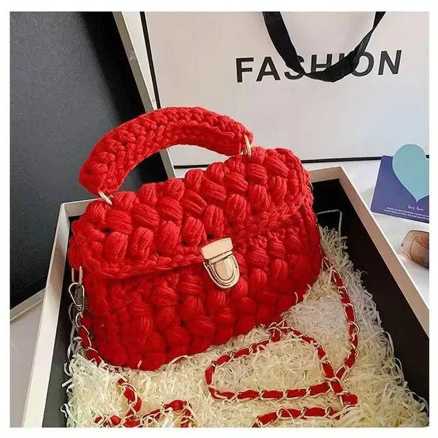 Crochet Woven Tassel Crossbody Bag - Ra The Boutique -  - #tag1# - #tag2#