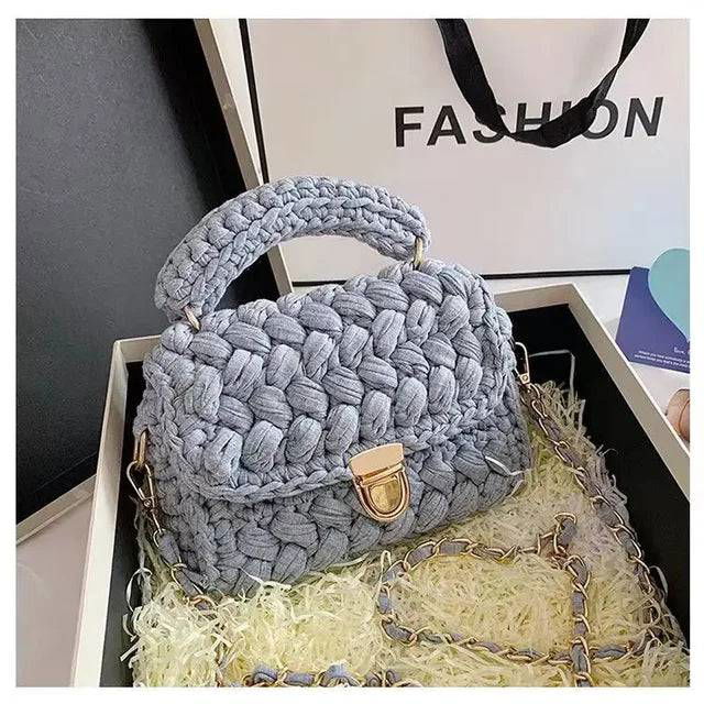 Crochet Woven Tassel Crossbody Bag - Ra The Boutique -  - #tag1# - #tag2#