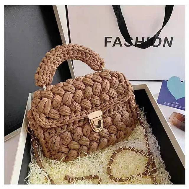 Crochet Woven Tassel Crossbody Bag - Ra The Boutique -  - #tag1# - #tag2#