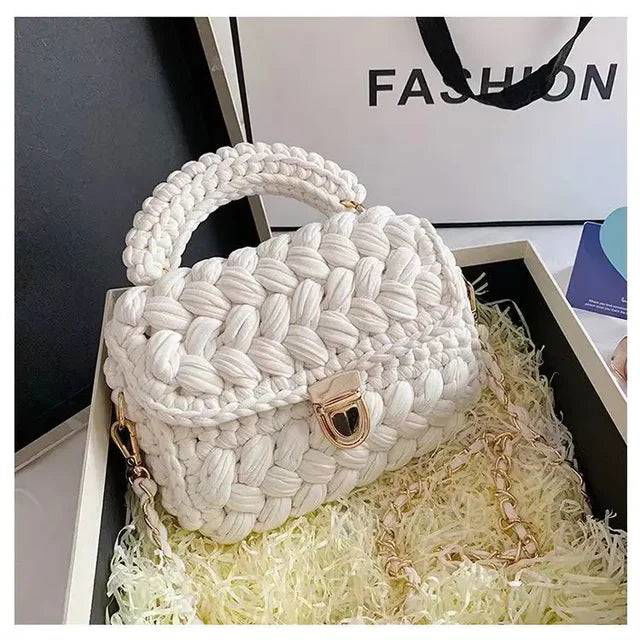 Crochet Woven Tassel Crossbody Bag - Ra The Boutique -  - #tag1# - #tag2#